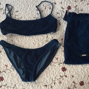 Triangl Swimwear Velvet Blue Bikini Set